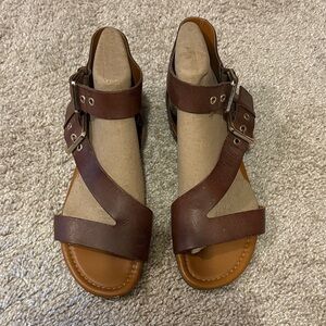 Franco Sarto Dark Brown Leather Sandals